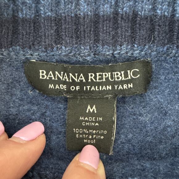 Banana Republic Women’s M 100% Merino Extra Fine Wool Crew Neck Sweater Preppy - Picture 4 of 9